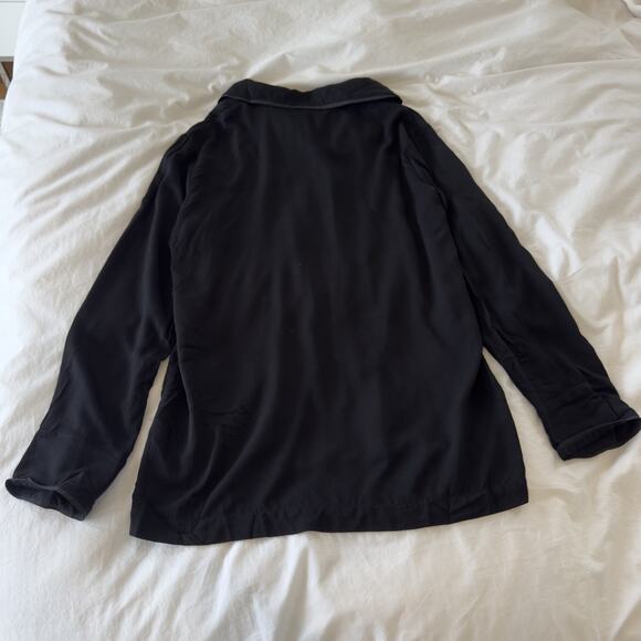 Sleeper Black Party Pajama Top Women’s Size M Button-Up Lounge Shirt Sleepwear - Picture 6 of 10